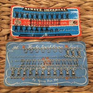 Vintage Newey's Imperial Hooks and Eyes Set Notions‎ England Rustless Size 1 & 3